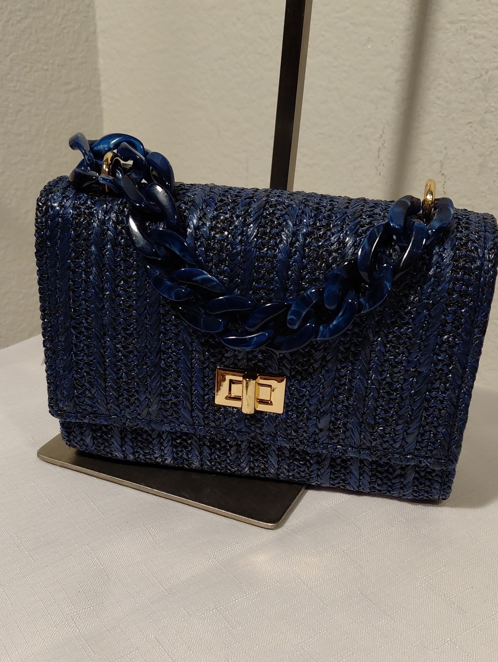 Marisol Woven Navy Blue Mini Bag